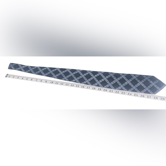 Zanetti Black, Gray, & Blue 100% Silk Neck Tie - Picture 3 of 4